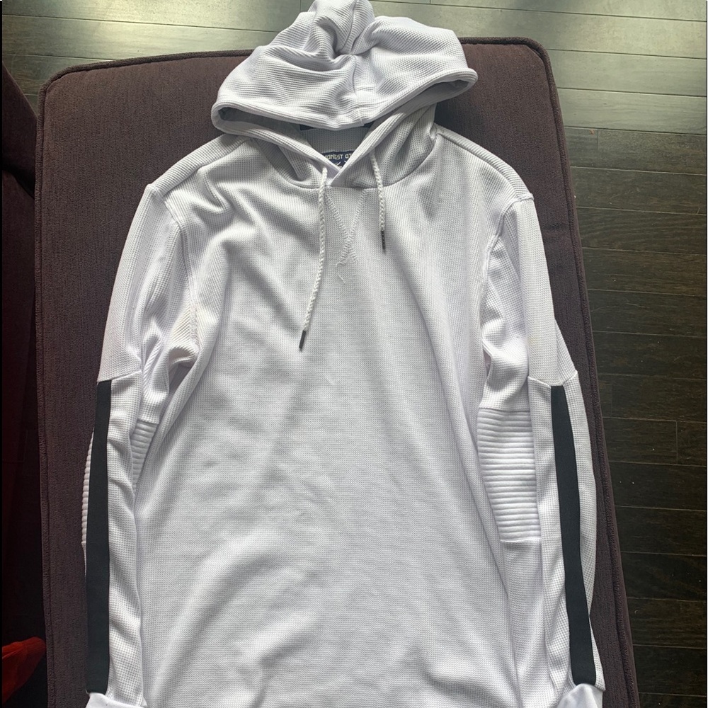 White w/ black stripe on sleeves hoodie